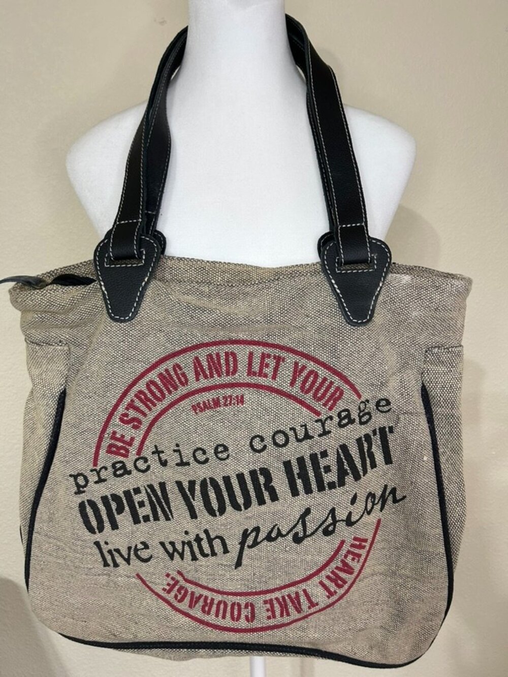 Hallmark Cards Tote Bag Purse Blessings Unlimited 2012 Inspirational Psalm 27:14